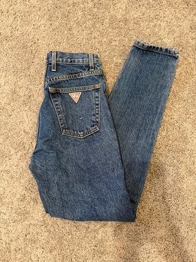 Guess Blue Denim Jeans with Gold Stitching